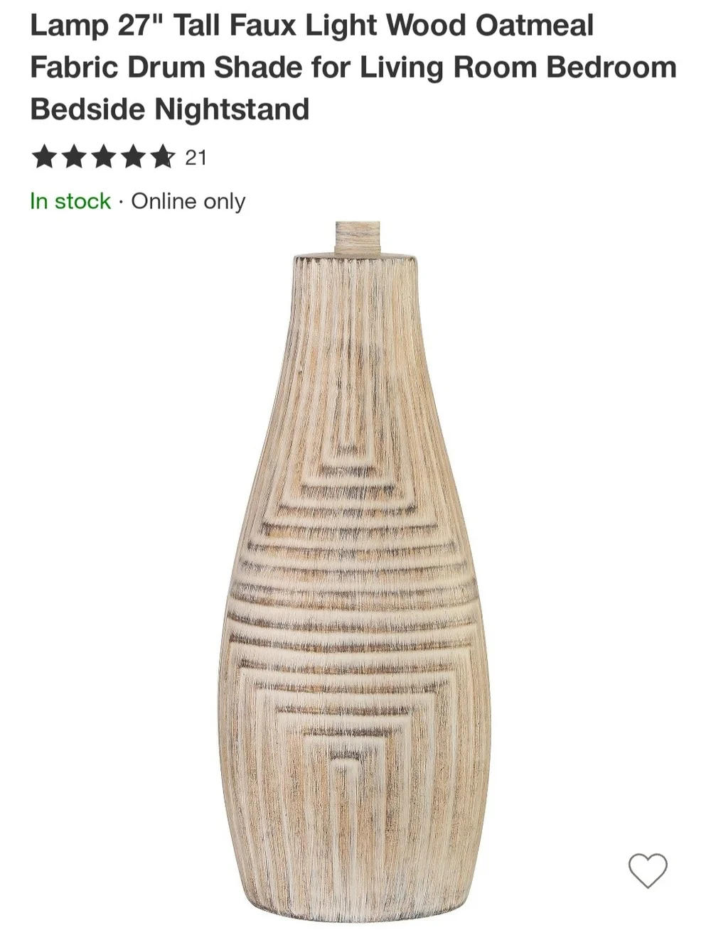 Oatmeal Fabric Shade Table Lamp with Light Wood-Effect Base